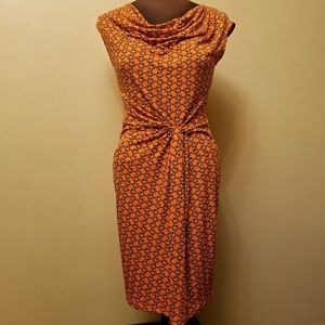 Michael Kors Orange Chain Link Pattern Dress XS